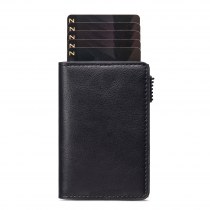 サイドプッシュ自動ポップアップカードホルダー RFID アルミニウム合金盗難防止クレジットカードホルダーメンズ財布