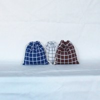 プリントコットンとリネンのストレージ卸売巾着ティーギフトキャンディ包装袋調達小さなチェック柄