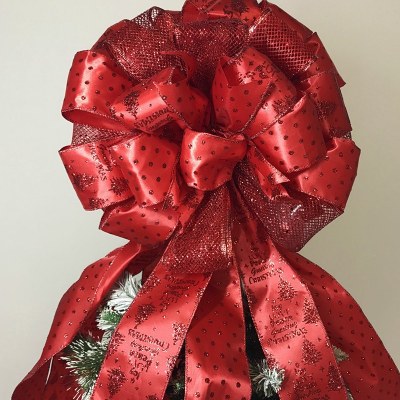 クリスマスツリートップリボンクリスマスツリー大リボン大きなクリスマスツリー飾りリボン