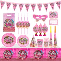 新しい漫画赤ちゃんの誕生日パーティーの装飾用品使い捨て食器サプライズ人形ペンダントプルフラグ装飾