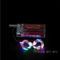 2 バッテリーボックス LED フラッシュ常時オン 3 メートルライトストリングピンク青緑紫と白の波ボールライト卸売