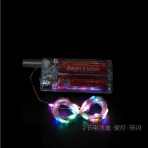 2 バッテリーボックス LED フラッシュ常時オン 3 メートルライトストリングピンク青緑紫と白の波ボールライト卸売