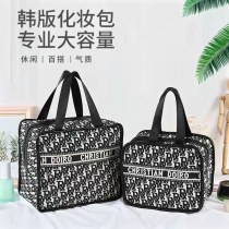 女性用ポータブル化粧品バッグ、小さな香りの千鳥格子、大容量、見栄えの良い化粧品収納バッグ、トイレタリーバッグ卸売