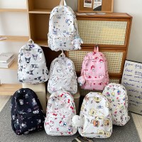 日本のシンプルなバックパック女子中学生バッグ大容量カジュアルバッグ多用途プリントバックパック
