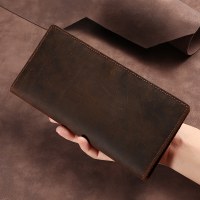 長財布 メンズ 本革 三つ折り財布 多機能 ビジネス 第一層 牛革 クラッチバッグ 男性用