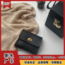 韓国の新しいインのクールなスタイルの自家製レトロ財布絶妙な黒のコンパクトカードホルダーソフトレザー運転免許証ドキュメントバッグ