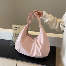 女性用の新しい 大容量 キャンバスダンプリングバッグ、夏のハイエンドバッグ、多用途のクロスボディバッグ、ファッショナブルな文学クラウドバッグ