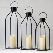 ブラックスリーピースハンド - リフトキャンドルシンプルな鉄の庭の床 - 天井から天井までの装飾的なろうそくの装飾品