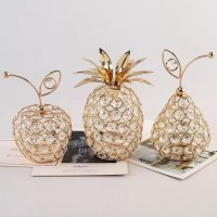 ヨーロピアンスタイルのクリエイティブなクリスタル工芸品、リンゴ、雪梨、パイナップルの形の家の装飾装飾品シーンのレイアウト