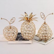 ヨーロピアンスタイルのクリエイティブなクリスタル工芸品、リンゴ、雪梨、パイナップルの形の家の装飾装飾品シーンのレイアウト