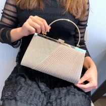 プリーツ光沢のあるディナーバッグハンドバッグ気質クラッチバッグ女性の宴会バッグクロスボディバッグドレスKTVプリンセスバッグ
