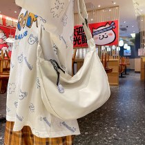 日本のレトロなスタイルの文学とカジュアルな 女子 学生無地クロスボディバッグ韓国インシンプル多目的ショルダーバッグ女性のための