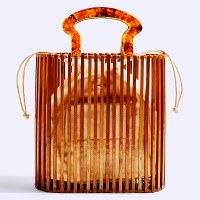 インヨーロッパとアメリカの織られた女性のバッグファッショナブルなビーチストローバッグシンプルなアクリルポータブル竹バッグ