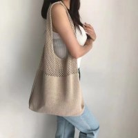 韓国ネットワーク同じスタイルシックなシンプルなレトロ中空バッグニットショルダーバッグ女性のベストバッグファッショントートバッグ多目的バッグ
