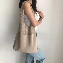 韓国ネットワーク同じスタイルシックなシンプルなレトロ中空バッグ ニット ショルダーバッグ女性のベストバッグファッショントートバッグ多目的バッグ