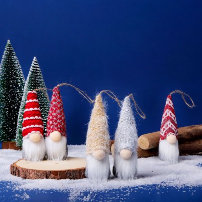新しいクリスマスさまざまな小さなウールの装飾品顔のない老人ドワーフぬいぐるみギフト ルドルフ