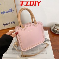 新しい手持ちビスケットバッグ DIY 自家製素材バッグハイエンドテクスチャファッションショルダークロスボディバッグ