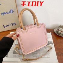 新しい手持ちビスケットバッグ DIY 自家製 素材 バッグハイエンドテクスチャファッションショルダークロスボディバッグ