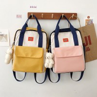 中学生、中学生、ランドセル、カレッジスタイル、コントラストカラー、多用途のポータブルバックパック、小学生の女の子、5、6年生のバックパック