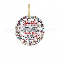 新しいクリエイティブクリスマスアマゾンラウンド装飾アクリルフラットペンダント車の装飾