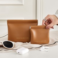 榴散弾ポータブル化粧品バッグ防水ポーチ pu レザーシンプルなミニデジタルバッグ化粧ブラシ収納袋ヘッドフォンバッグ