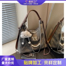 バックパックバッグ女性のための 2024 新しいファッションカレッジスタイルトートバッグカジュアル大容量シングルショルダー通勤ダブルバックパック