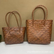 純手作りの織りバッグ、オープン PVC 織りバッグ、野菜かごバッグ、インスタイルのレディース ハンドバッグ