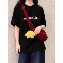 新しいナイロン日本語インシンプルな無地多用途クロスボディ小さなバッグ女性の携帯電話バッグキャンバス団子バッグバックパック