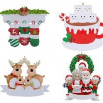 新しいクリスマスツリー装飾ペンダントヘラジカ家族手袋コーヒーカップシリーズクリスマス帽子樹脂