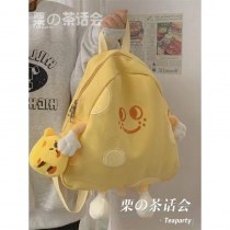 シンプルなチーズ盗難防止バックパック女性のための春と夏のハイエンドテクスチャキャンバスバッグスクールバッグハイエンドソフトバッグ