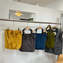 新しいユニセックス韓国語バージョンインレトロファッション再洗浄水ダメージ加工シンプルな女性のポータブルクロスボディキャンバスバッグ