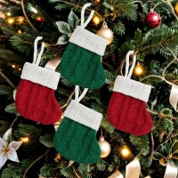 新しいクリスマスニットソックスキャンディギフトバッグテーブルナイフとフォークカバークリスマスツリーペンダント装飾用品
