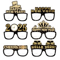2025 新年子供の誕生日装飾写真小道具新しいブラックゴールド紙色 3D メガネパーティー使用