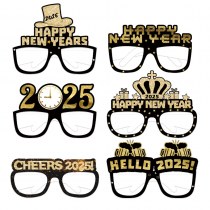 2025 新年子供の誕生日装飾写真小道具新しいブラックゴールド紙色 3D メガネパーティー使用
