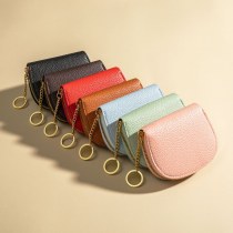ファッショナブルな小さなフレッシュシェル半円アコーディオンカードバッグ、複数のカードスロットと大容量のカードホルダーを備えた女性用クレジットカード収納バッグ