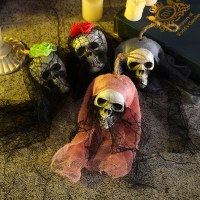 ハロウィンリトルハンギングゴーストメッシュスカルお化け屋敷装飾会場レイアウト小道具怖いハンギングゴースト