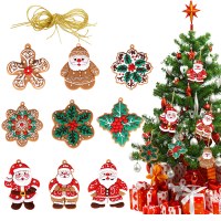 2024 新しいジンジャーブレッドマンクリスマスオーナメントサンタクローススノーフレーククリスマスツリーオーナメントクリスマスデコレーション