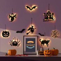 ハロウィン発光装飾ハロウィンカボチャパーティー小道具ハロウィンパーティーペンダント吊り下げクモの巣