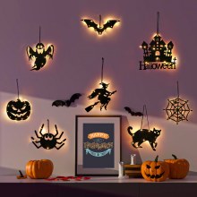 ハロウィン発光装飾ハロウィンカボチャパーティー小道具ハロウィンパーティーペンダント吊り下げクモの巣
