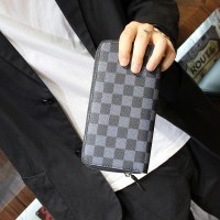 2024 新メンズチェック柄長財布トレンディなファッションカジュアル GG パターン財布パーソナライズされたロングカードホルダーカードホルダー
