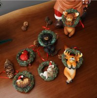 模擬動物ペンダントクリスマスボール樹脂工芸品装飾ホームルームリビングルームクリスマスギフト装飾品