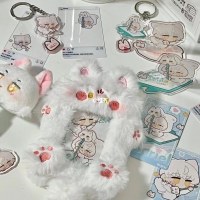 ぬいぐるみキツネカードホルダー、かわいい学生バスインスタントミールカードアイドルフォトカードディスプレイペンダント