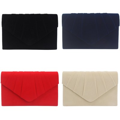 ファッショナブルなヨーロッパとアメリカンスタイルの女性のソリッドカラーベルベットプリーツイブニングバッグ新しいクラッチバッグ