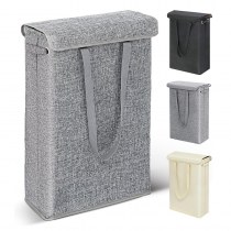 蓋付き45Lランドリーバスケット、細いストリップ、取り外し可能なポータブル汚れた衣類バスケット、寝室の衣類とおもちゃの整理と収納バスケット