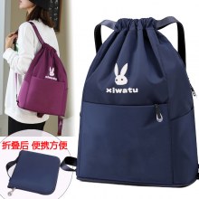 男性と女性用のポータブル折りたたみバックパック、スポーツとフィットネスの巾着バッグ、カジュアルな巾着バッグ、ポータブルトラベルバックパック収納バッグ