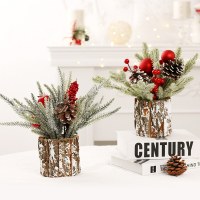 クリスマス装飾 25 センチ植毛 PE シミュレーションミニクリスマスツリーホームウィンドウテーブル装飾
