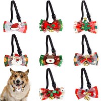 新しいクリスマスペット蝶ネクタイパーティーデコレーション猫と犬ドレスアップ金箔ベル蝶ネクタイ