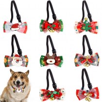 新しいクリスマスペット蝶ネクタイパーティーデコレーション猫と犬ドレスアップ金箔ベル蝶ネクタイ