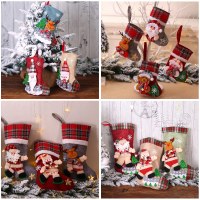 クリスマス人形のセット クリスマス ソックス クリスマス デコレーション漫画サンタ クロース キャンディ ソックス ギフト バッグ卸売