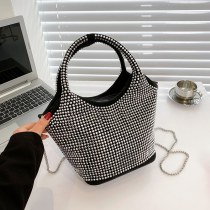 新しいファッションダイヤモンドがちりばめられたバッグ、大容量トートバッグ、ヨーロッパとアメリカのポータブルショルダーバッグ、ネット セレブ チェーンバッグ、クロスボディバッグ